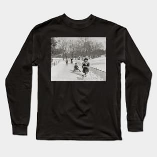 Winter in Central Park, 1900. Vintage Photo Long Sleeve T-Shirt